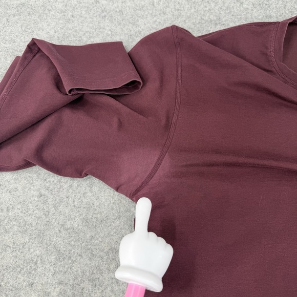 BYLT Basics Shirt Mens M Maroon Long Sleeve Drop Cut Performance Stretch Read - Picture 5 of 10